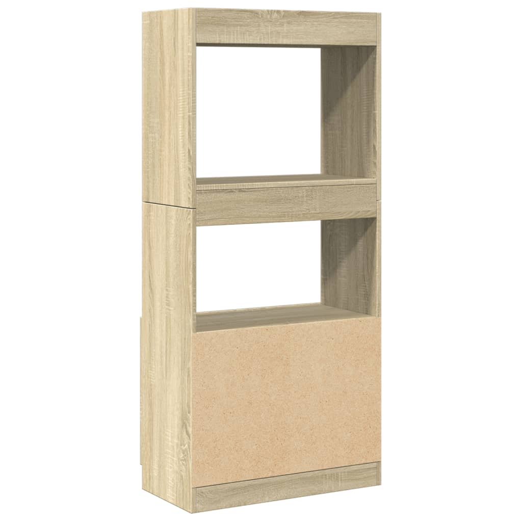Hoge kast 63x33x140 cm bewerkt hout sonoma eikenkleurig