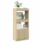 Hoge kast 63x33x140 cm bewerkt hout sonoma eiken
