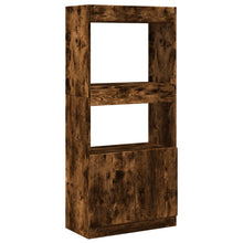 Hoge kast 63x33x140 cm bewerkt hout gerookt eikenkleurig