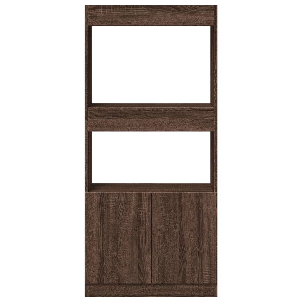 Hoge kast 63x33x140 cm bewerkt hout bruin eikenkleurig