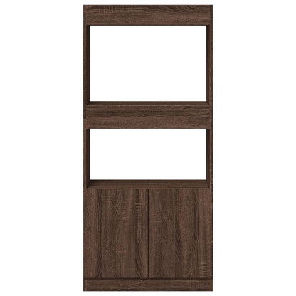 Hoge kast 63x33x140 cm bewerkt hout bruin eikenkleurig
