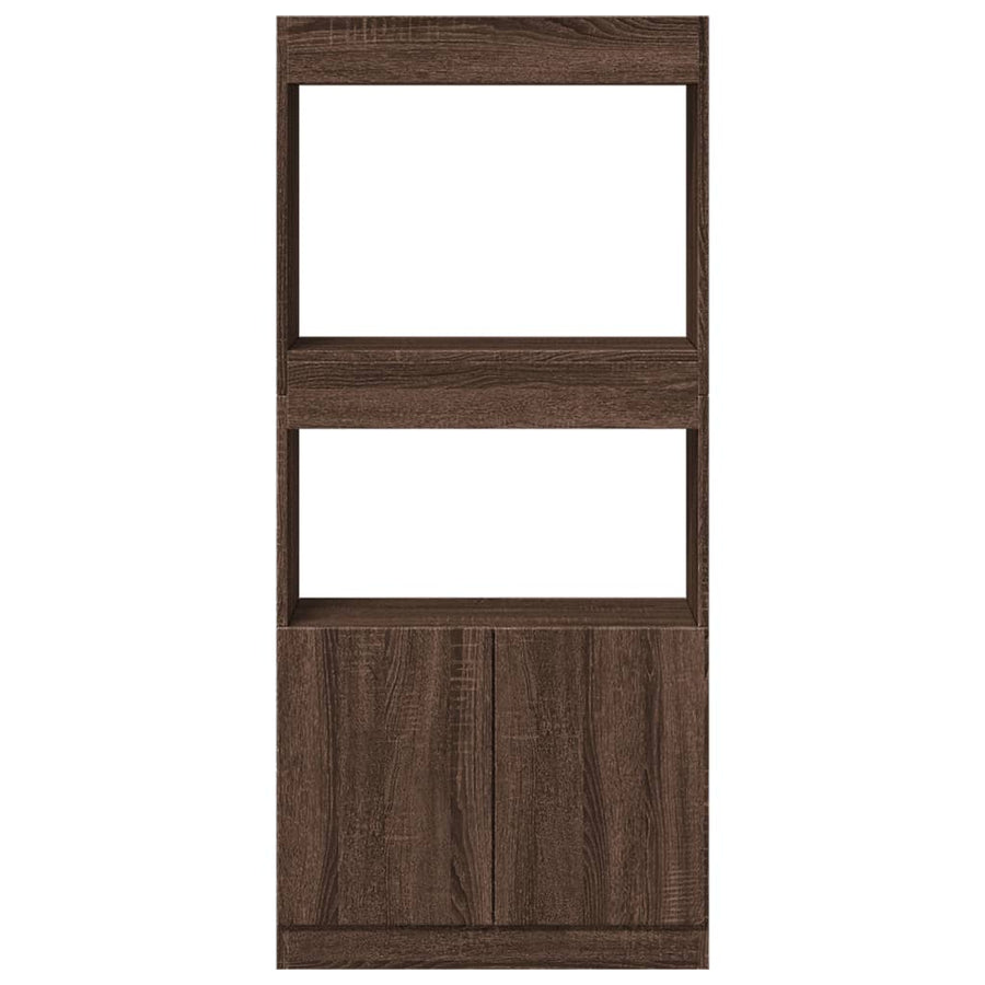 Hoge kast 63x33x140 cm bewerkt hout bruin eikenkleurig
