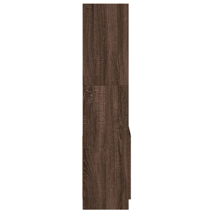 Hoge kast 63x33x140 cm bewerkt hout bruin eikenkleurig