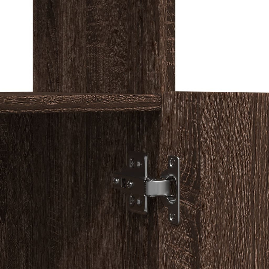 Hoge kast 63x33x140 cm bewerkt hout bruin eikenkleurig
