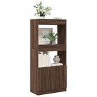 Hoge kast 63x33x140 cm bewerkt hout eikenkleurig
