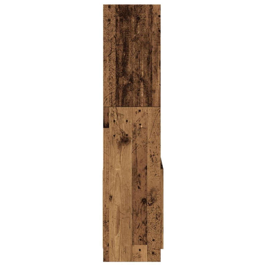 Hoge kast 63x33x140 cm bewerkt hout oud houtkleurig