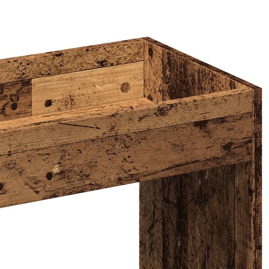 Hoge kast 63x33x140 cm bewerkt hout oud houtkleurig
