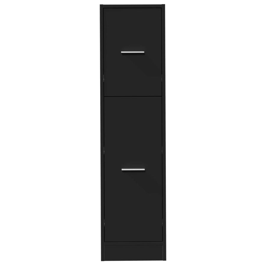 Apothekerskast 30x41x118 cm bewerkt hout zwart