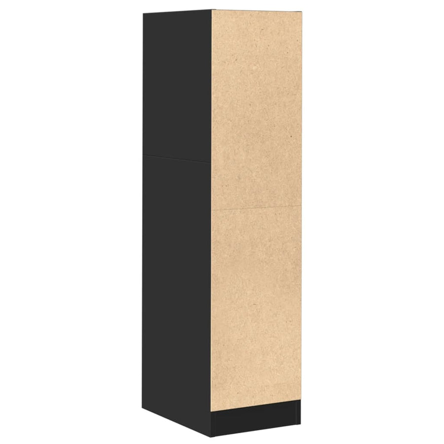 Apothekerskast 30x41x118 cm bewerkt hout zwart