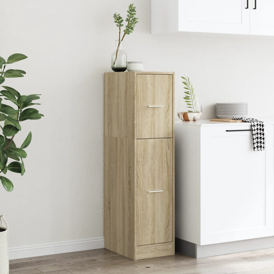 Apothekerskast 30x41x118 cm bewerkt hout sonoma eikenkleurig