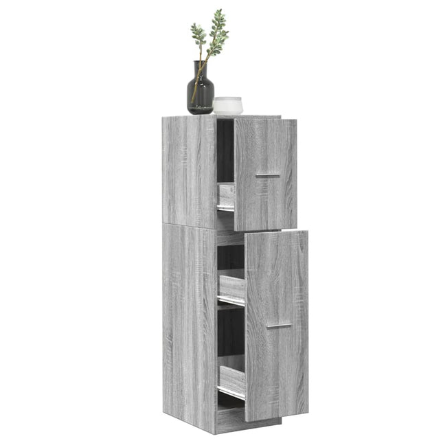 Apothekerskast 30x41x118 cm bewerkt hout betongrijs