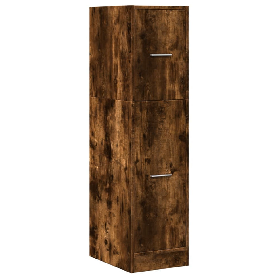 Apothekerskast 30x41x118 cm bewerkt hout gerookt eikenkleurig