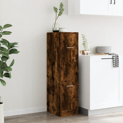 Apothekerskast 30x41x118 cm bewerkt hout gerookt eikenkleurig