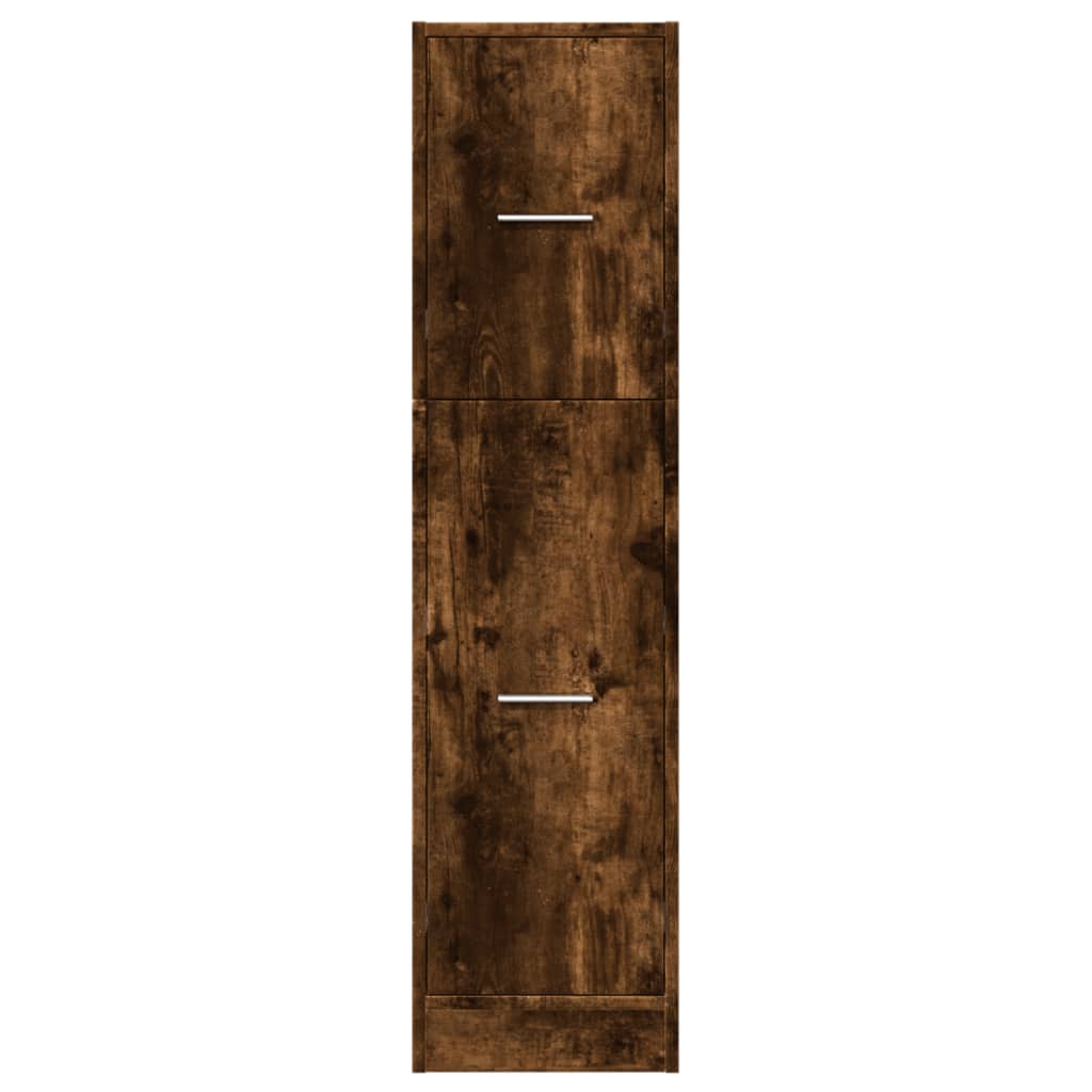 Apothekerskast 30x41x118 cm bewerkt hout gerookt eikenkleurig