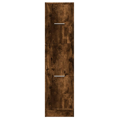 Apothekerskast 30x41x118 cm bewerkt hout gerookt eikenkleurig