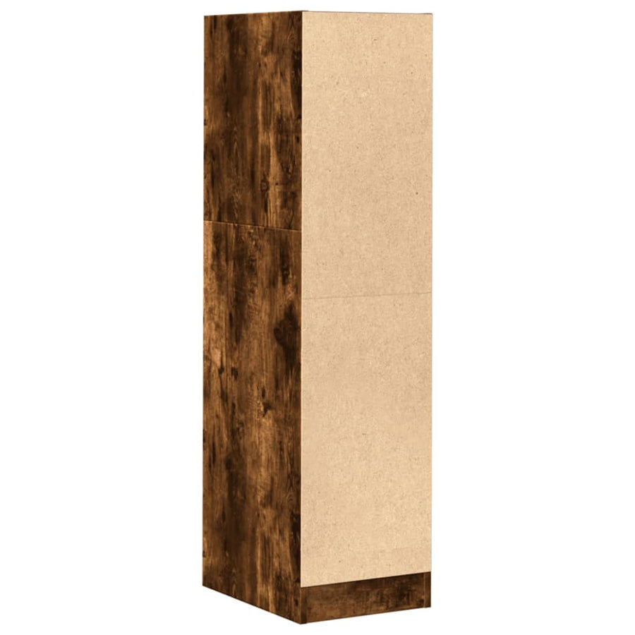 Apothekerskast 30x41x118 cm bewerkt hout gerookt eikenkleurig