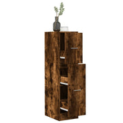 Apothekerskast 30x41x118 cm bewerkt hout gerookt eiken