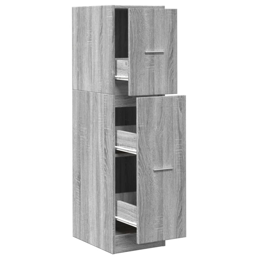 Apothekerskast 30x41x118 cm bewerkt hout grijs sonoma eiken
