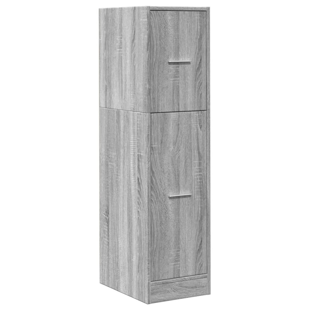 Apothekerskast 30x41x118 cm bewerkt hout grijs sonoma eiken