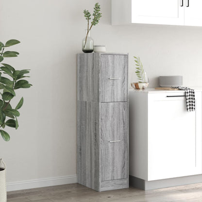 Apothekerskast 30x41x118 cm bewerkt hout grijs sonoma eiken