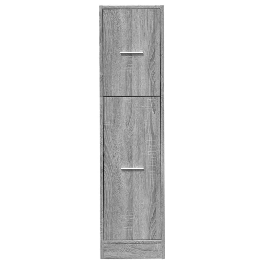 Apothekerskast 30x41x118 cm bewerkt hout grijs sonoma eiken