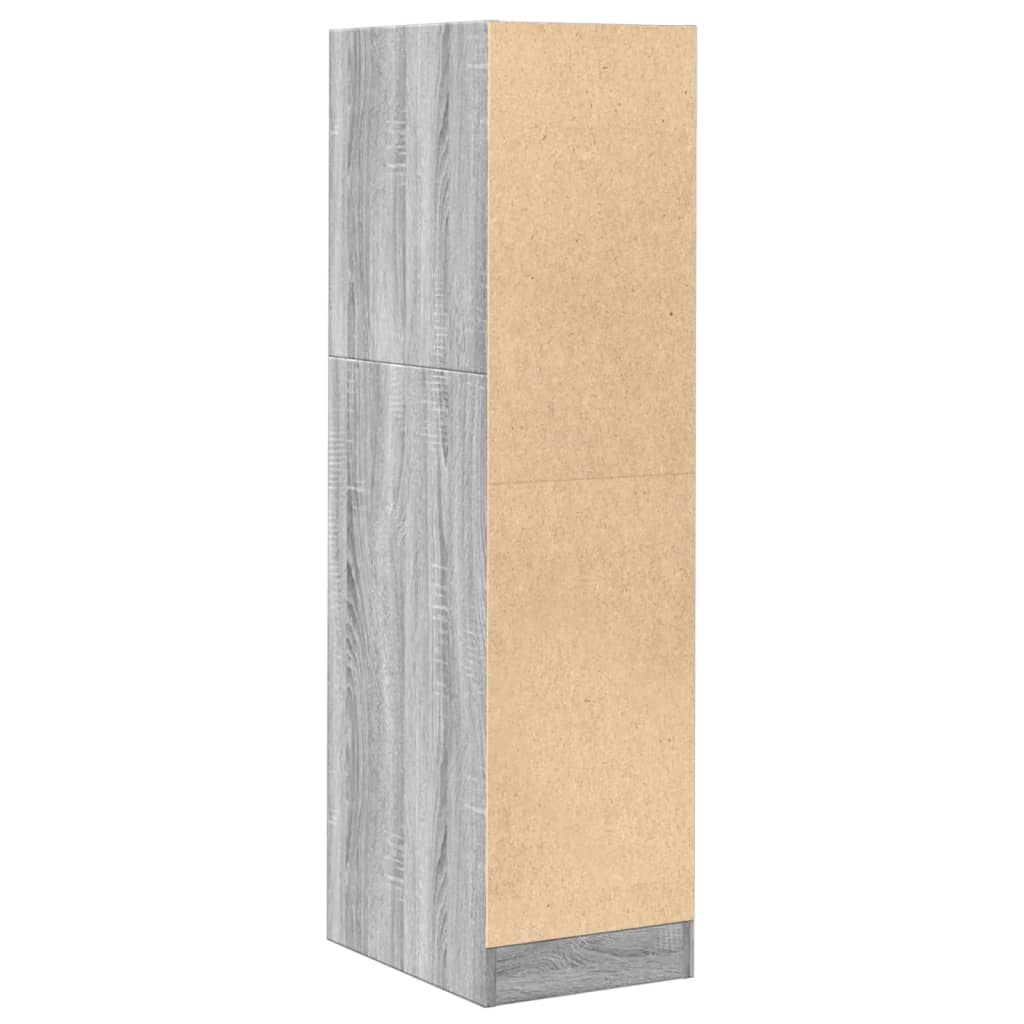 Apothekerskast 30x41x118 cm bewerkt hout grijs sonoma eiken
