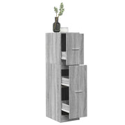 Apothekerskast 30x41x118 cm bewerkt hout grijs