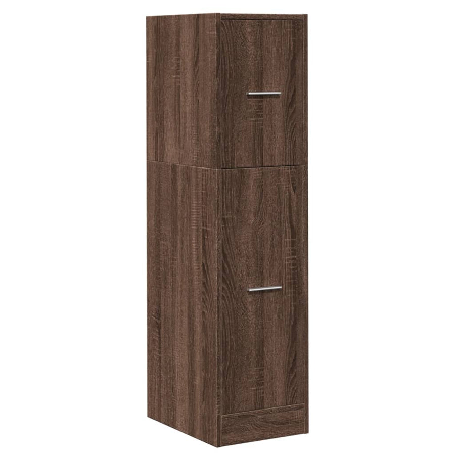 Apothekerskast 30x41x118 cm bewerkt hout bruin eikenkleurig