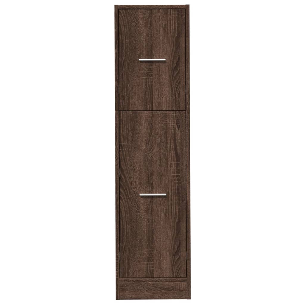 Apothekerskast 30x41x118 cm bewerkt hout bruin eikenkleurig