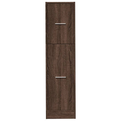 Apothekerskast 30x41x118 cm bewerkt hout bruin eikenkleurig