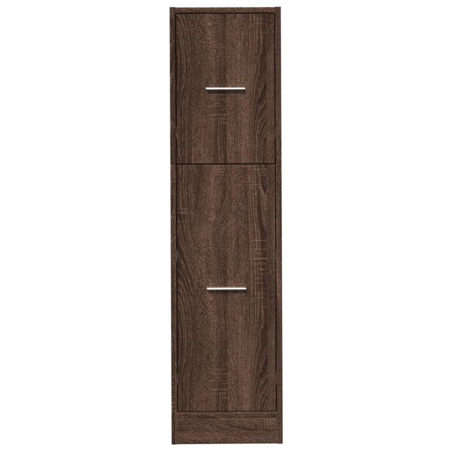 Apothekerskast 30x41x118 cm bewerkt hout bruin eikenkleurig