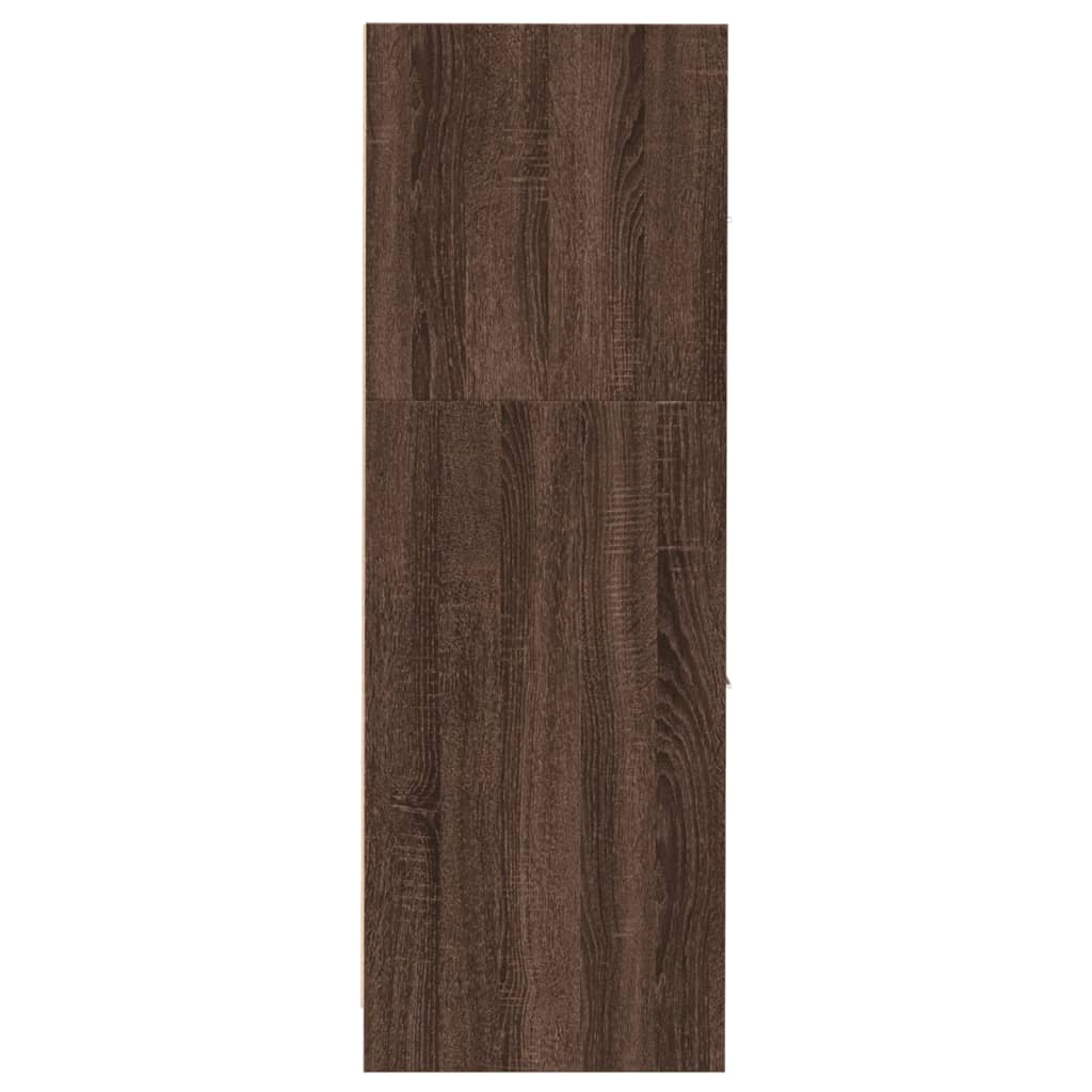 Apothekerskast 30x41x118 cm bewerkt hout bruin eikenkleurig