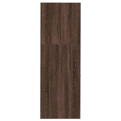 Apothekerskast 30x41x118 cm bewerkt hout bruin eikenkleurig
