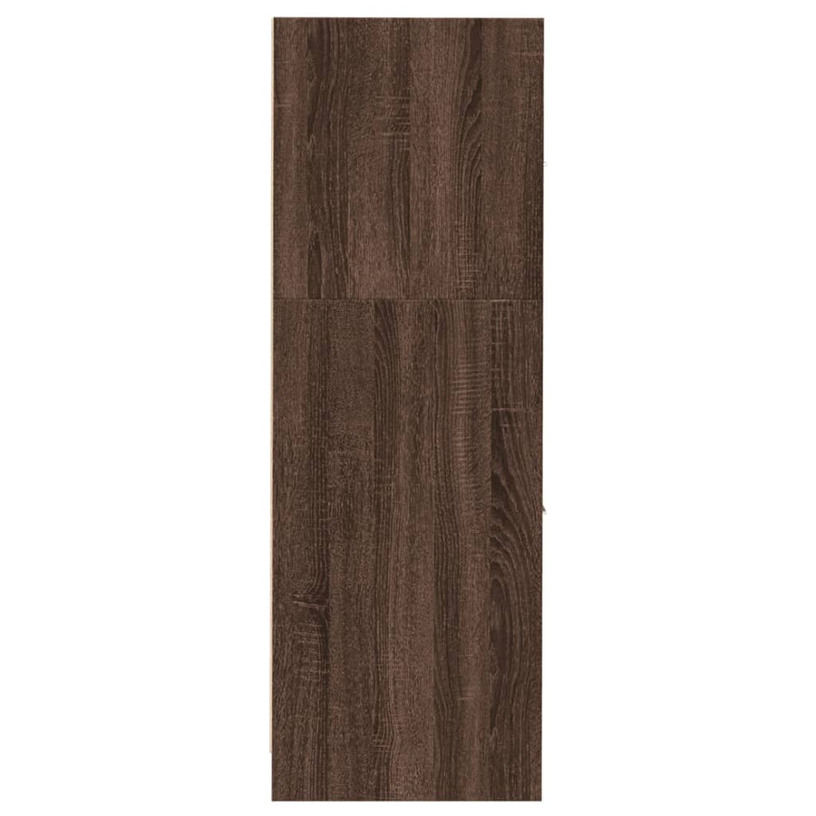 Apothekerskast 30x41x118 cm bewerkt hout bruin eikenkleurig