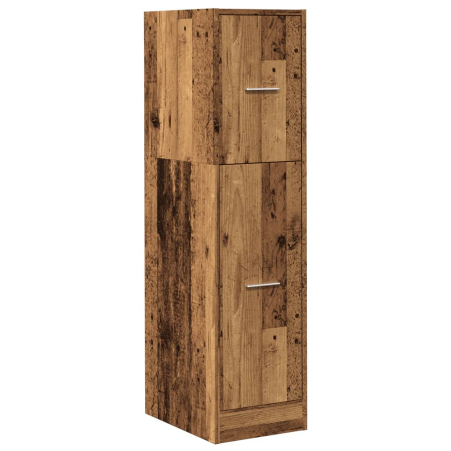 Apothekerskast 30x41x118 cm bewerkt hout oud houtkleurig