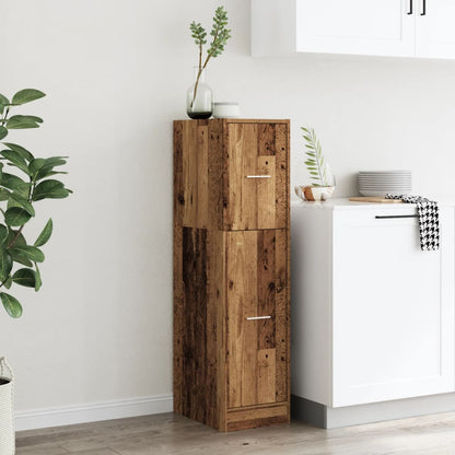 Apothekerskast 30x41x118 cm bewerkt hout oud houtkleurig