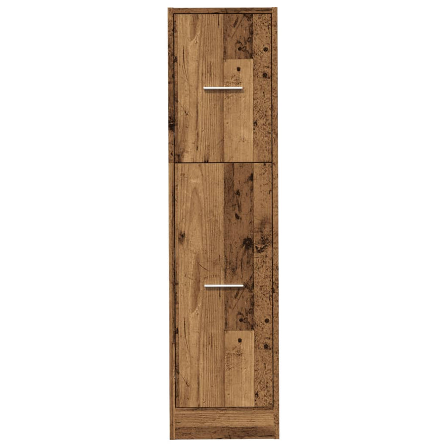 Apothekerskast 30x41x118 cm bewerkt hout oud houtkleurig