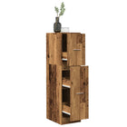 Apothekerskast 30x41x118 cm bewerkt hout oud houtkleurig