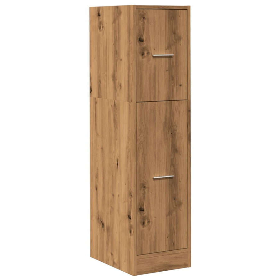 Apothekerskast 30x41x118 cm bewerkt hout artisanaal eikenkleur