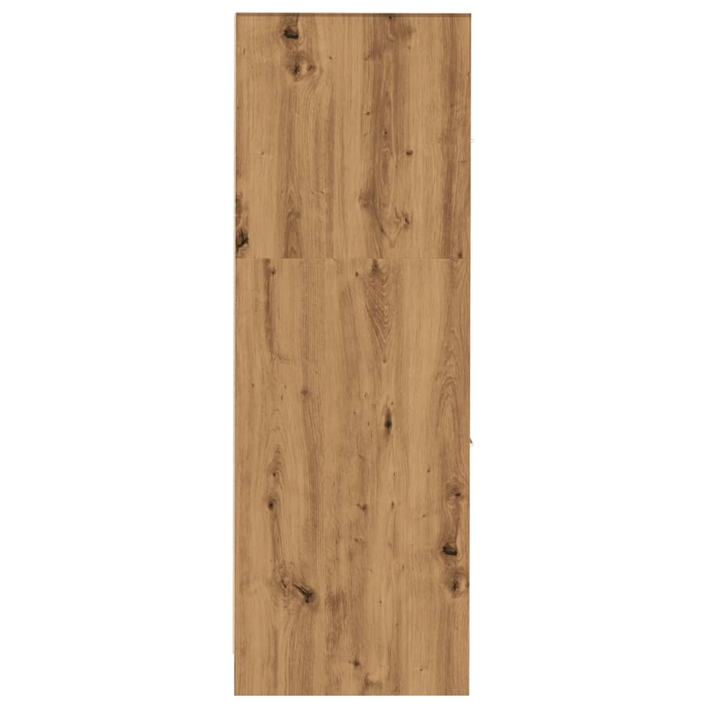 Apothekerskast 30x41x118 cm bewerkt hout artisanaal eikenkleur