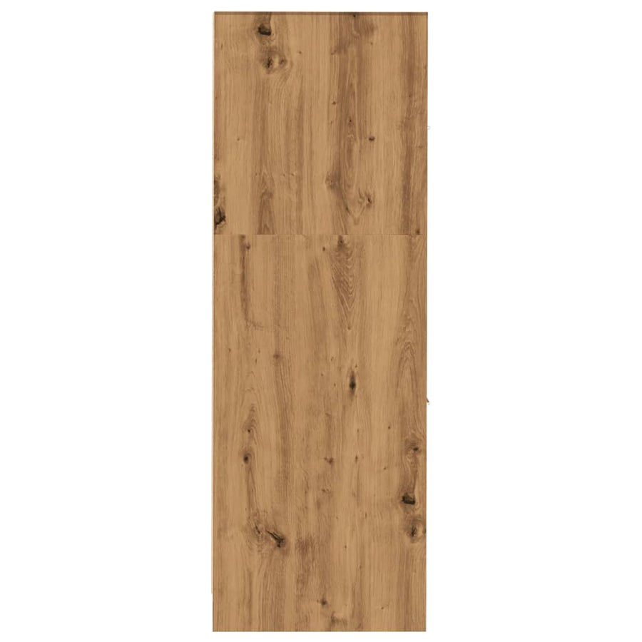 Apothekerskast 30x41x118 cm bewerkt hout artisanaal eikenkleur
