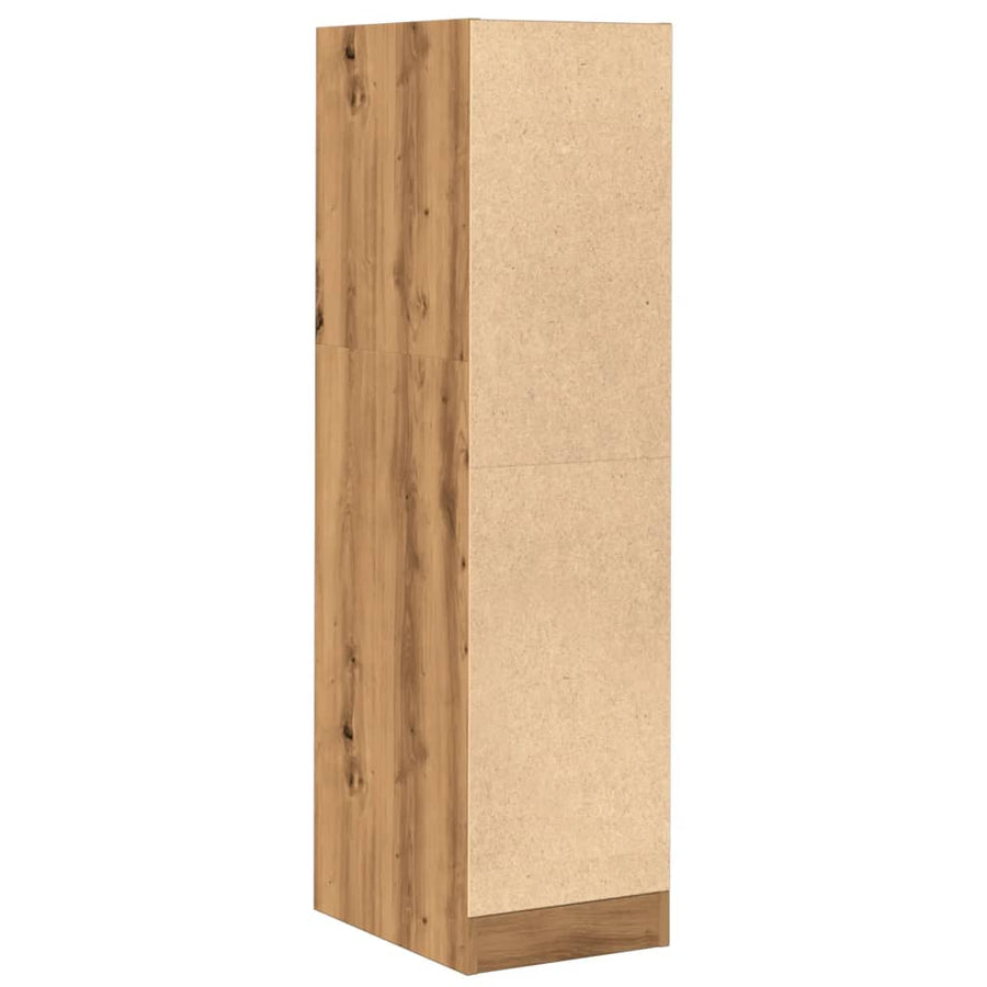 Apothekerskast 30x41x118 cm bewerkt hout artisanaal eikenkleur