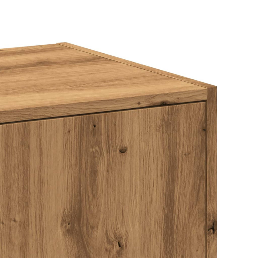 Apothekerskast 30x41x118 cm bewerkt hout artisanaal eikenkleur