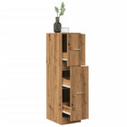 Apothekerskast 30x41x118 cm bewerkt hout artisanaal eikenkleur