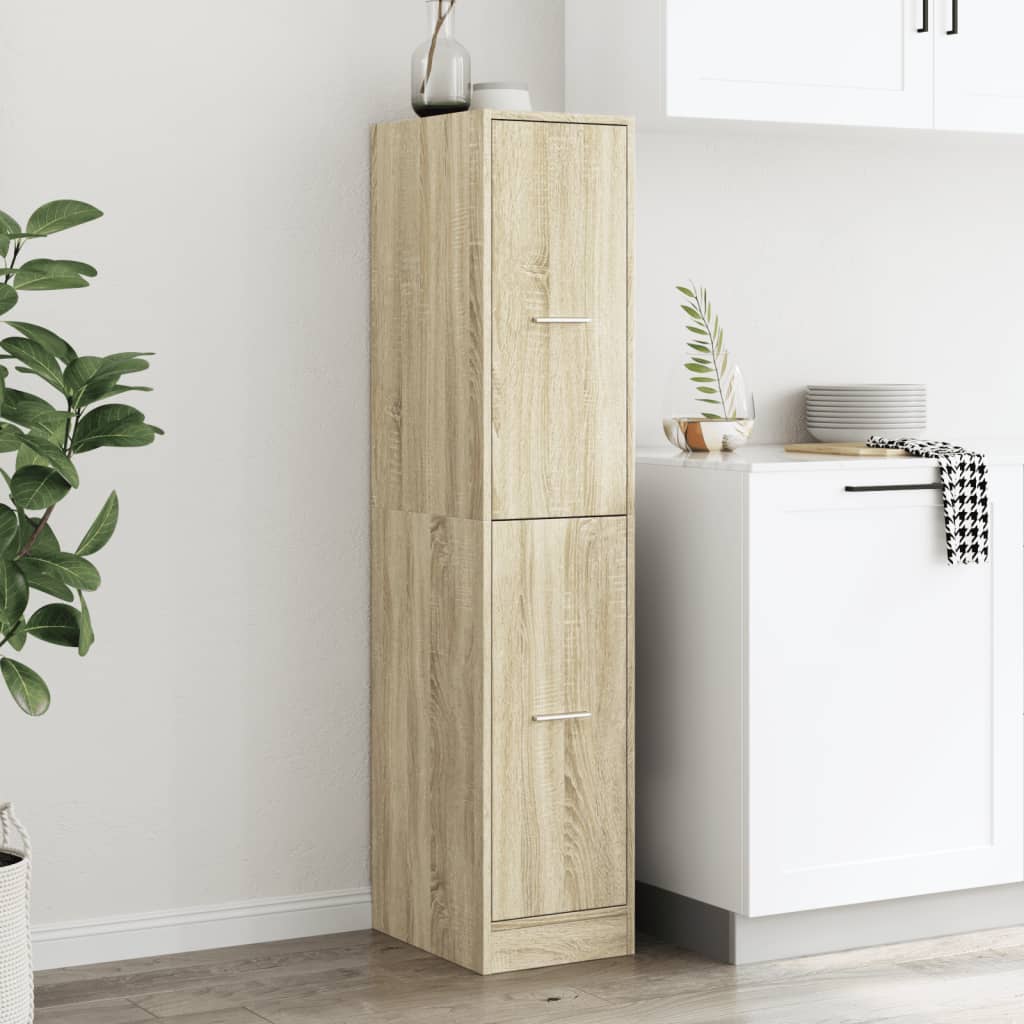 Apothekerskast 30x41x144,5 cm bewerkt hout sonoma eikenkleurig