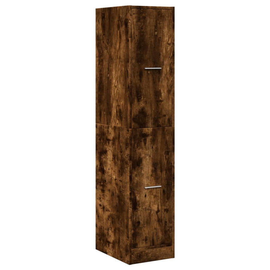 Apothekerskast 30x41x144,5 cm bewerkt hout gerookt eikenkleurig