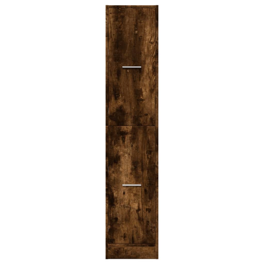 Apothekerskast 30x41x144,5 cm bewerkt hout gerookt eikenkleurig
