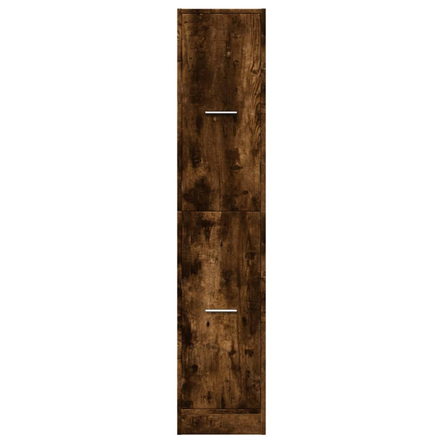 Apothekerskast 30x41x144,5 cm bewerkt hout gerookt eikenkleurig