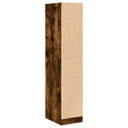 Apothekerskast 30x41x144,5 cm bewerkt hout gerookt eikenkleurig