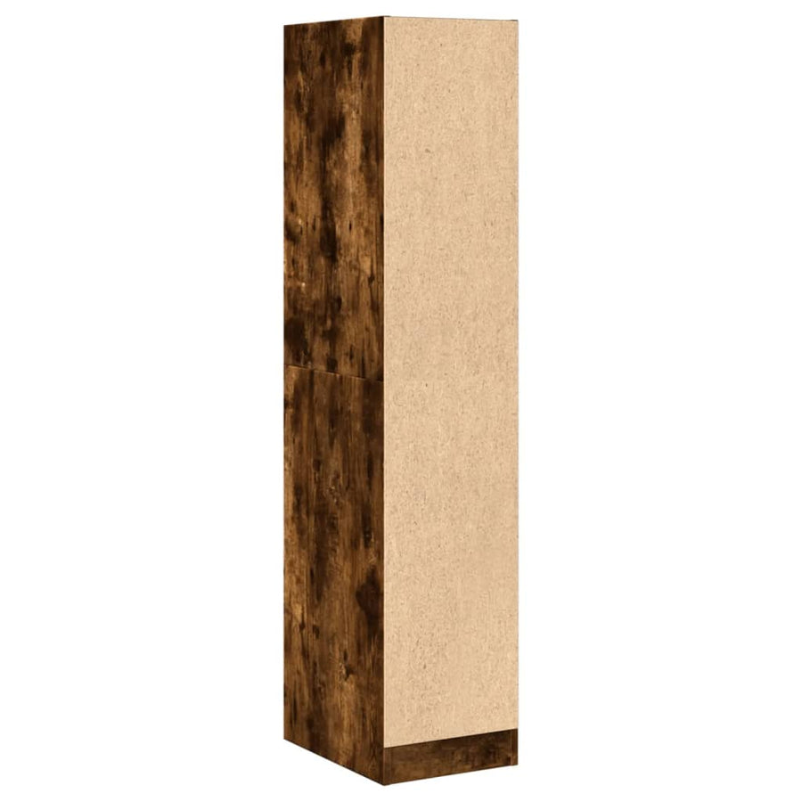 Apothekerskast 30x41x144,5 cm bewerkt hout gerookt eikenkleurig